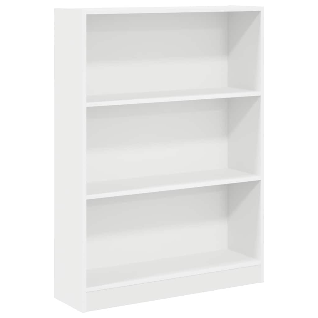 Regał na książki, biały, 80 x 24 x 109 cm, materiał drewnopochodny, regał stojący z otwartymi półkami, uniwersalny organizer na książki, DVD, dekoracje, półki do przechowywania do salonu