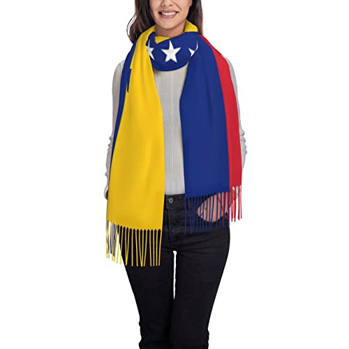 Women'S Flag Of Venezuela Oversize Tassel Shawl Scarf Wraps For Women