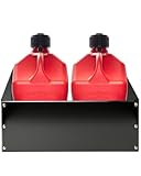 Fuel Jug Holder Rack, Gas Can Mount fits Two 5 Gallon Fuel Containers with Base Dimensions Under 11 Inches, Gas Can Holder for Trailer (Three-Sided Support)