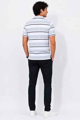 Image of SANE ORIGINALS Half Sleeve Polo T-Shirt for Men with Pocket || Stripe Collar and Pocket T-Shirt for Men Half Sleeves