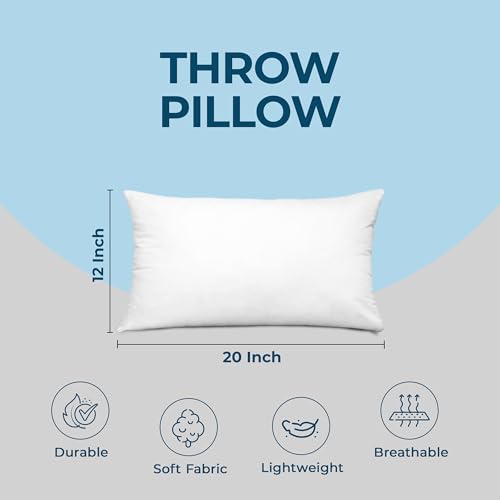 image for Utopia Bedding Throw Pillows (Set of 6, White), 12 x 20 Inches Pillows