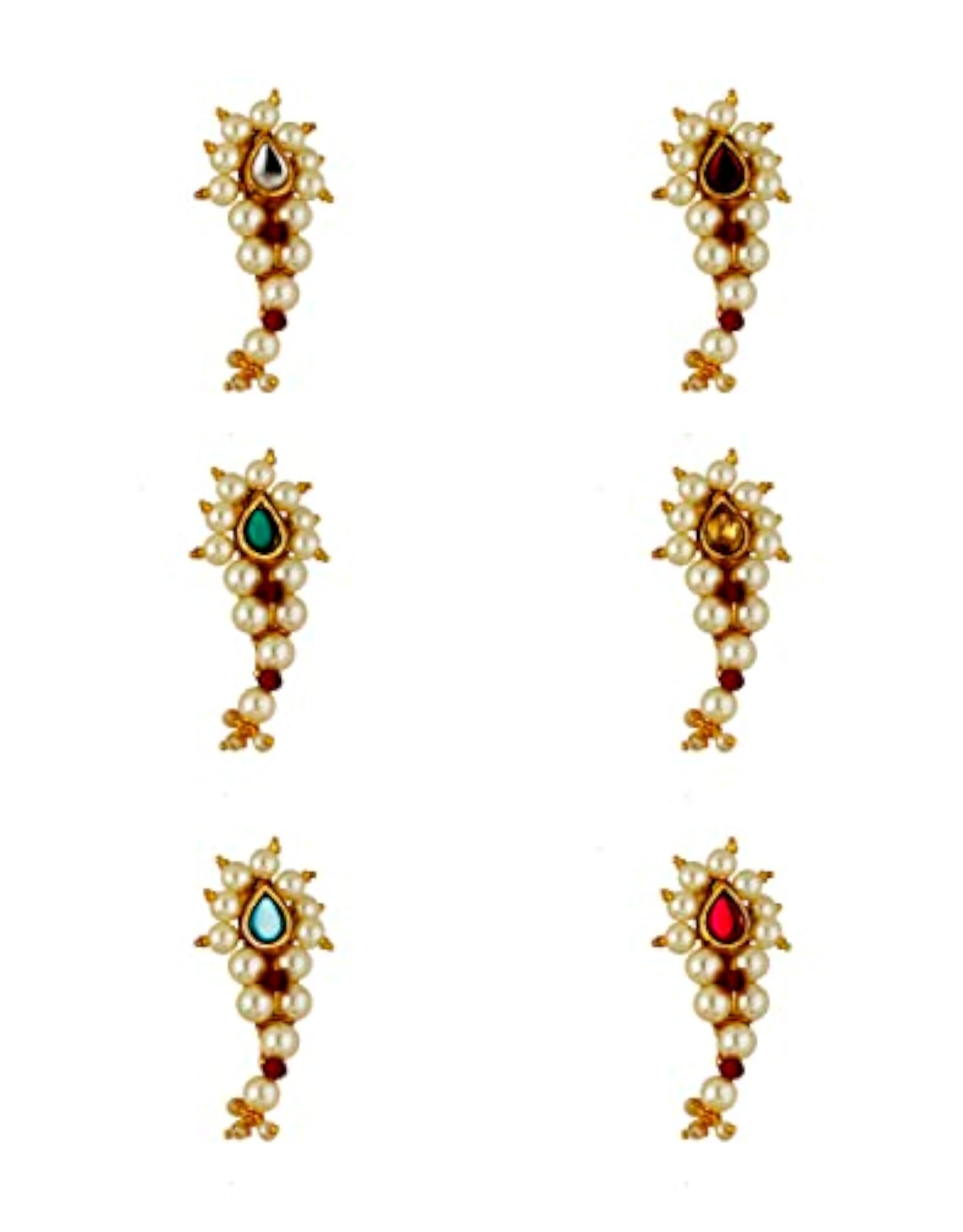 Traditional Nath Styled Combo Saree Pin Set
