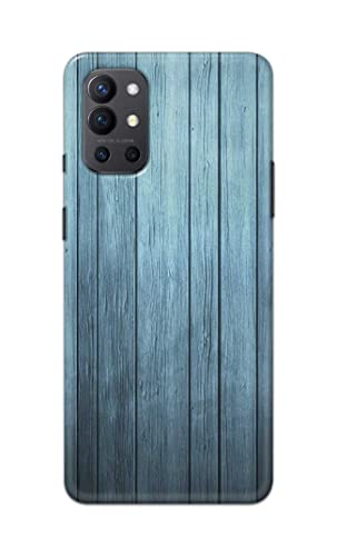 Image of Printed Hard Back Cover Case for OnePlus 9R 5G Back Cover (Wooden Blue) -702