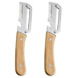 LAKVIL 2 Pezzi Multifunctional Vegetable Stainless Steel Peeler, Zero Snag Wooden Peeler c...