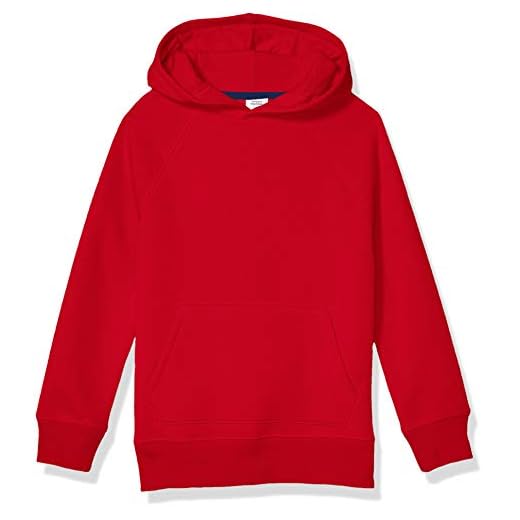 Amazon Essentials Sudadera de Forro Polar con Capucha Niño, Rojo, 11-12 años