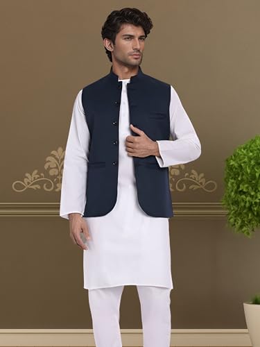 Image of ROCKSY Bandi Modi Koti, Nehru Jacket for Men, Cotton Waistcoat for All Occasion: Diwali, Wedding, Ethnic, Office Party, Formal & casual Look
