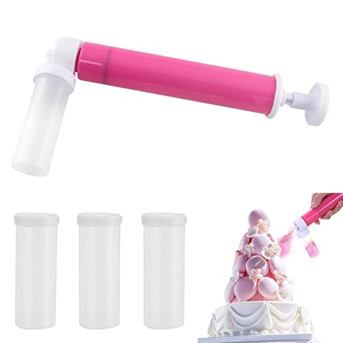 Double Action Aerographe, Compresseur Aerographe, Aérographe Manuel Décoration Gâteau, Kit Compresseur Aérographe, Le Pulvérisateur à Pâtisserie Polyvalent, pour La DéCoration De Desserts, Rose Rouge Cover