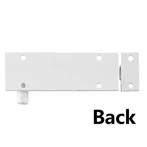 Bokwin 2Pcs 3 Inch White Solid Aluminium Slide Bolt Latch, Mini Door Barrel Bolts Latches, Solid Aluminium Thickened 1.3Mm Security Gate Sliding Latch Lock With 12 Screws #TOP5