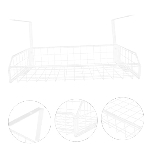 Rangement de câbles pour bureau sans perçage grand panier métallique blanc