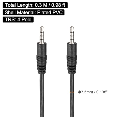 Cable Auxiliar de Audio 3.5mm 0.8ft 5 Pcs miniatura 2