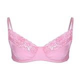 ACSUSS Men's Sissy Lace Bra Bralette Wire-Free Bra Tops Crossdresser Gay Underwear Type A Pink X-Large