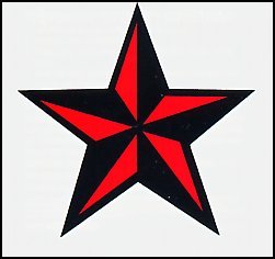 Red & Black Nautical Star 2.5" Temporaray Tattoo