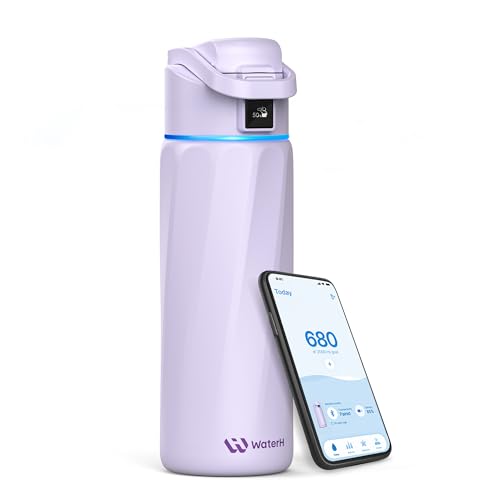 BOOST Smart Water Bottle that Reminds You to Drink, 24oz BPA-Free Stainless Steel Vacuum Insulated, Wide Mouth Water Tracker Bottle with APP for School, Gym, Office, Ideal for Father's Day