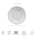 Classic Vintage White Melamine Dinner Plate Set of 6, Dining Plate - Image 3