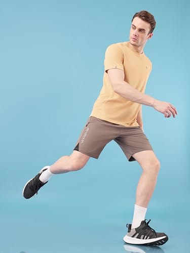Image of TECHNOSPORT Mens Regular Fit Solid Shorts for Gym, Workout & Sports with Anti Microbial, Techno Dry