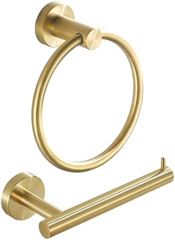 4-Piece Brushed Gold Bathroom Hardware Set, Lava Odoro Brushed Brass - View #7