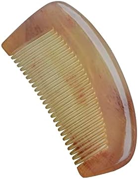 SAEEYCUE Natural Buffalo Ox Horn Hair Comb Beard Comb Fine Tooth Scalp Massage Comb Anti- static Elegant Hairdressing Comb for Women Girls (A)