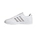 adidas Women's Grand Court Shoe, White/Platinum Metallic/White, 6.5