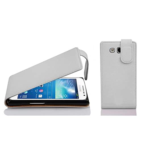 cadorabo Coque pour Samsung Galaxy Express 2 en ALBÂTRE Blanc - Housse Protection en Style Flip en Similicuir Structuré - Etui Poche Folio Case Cover