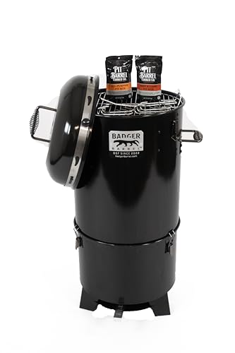 16.5-inch Badger Barrel Cooker | Charcoal Smoker | Hibachi Style Grill | Portable | Versatile
