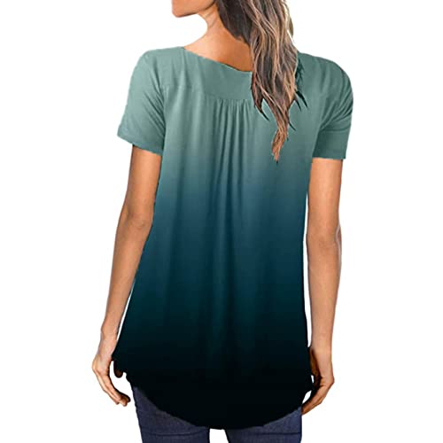 Outtop Plus Size Tops For Women Casual Short Sleeve Tunic Tops Henley V Neck Button Down T Shirts Loose Flowy Blouses Tops (Xxxxl, White) #TOP3