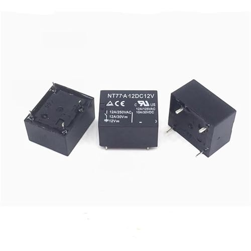 Relais 12VDC NT77-A-12 NT77-A12 DC12V 12V 12A 4PIN pour circuit imprimé