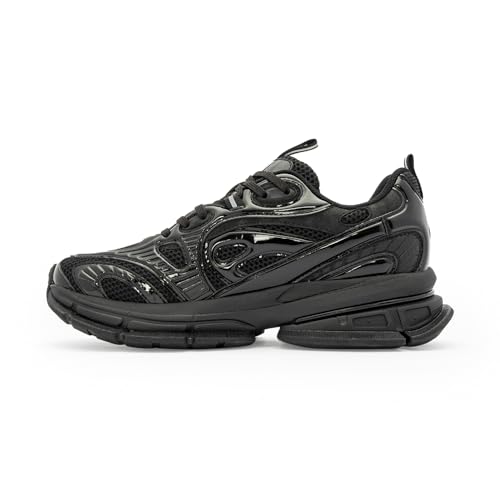 Image of Red Tape Women's Sneakers Grey Black Mesh Pu Round Toe Lace-Up