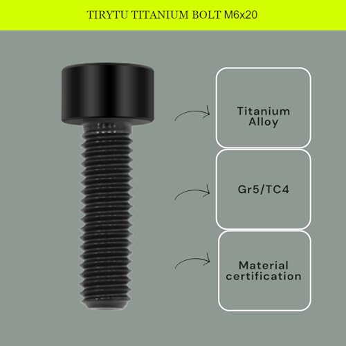 Image of M6x20 Titanium Bolts Socket Head Cap Screw, Black, 4PC