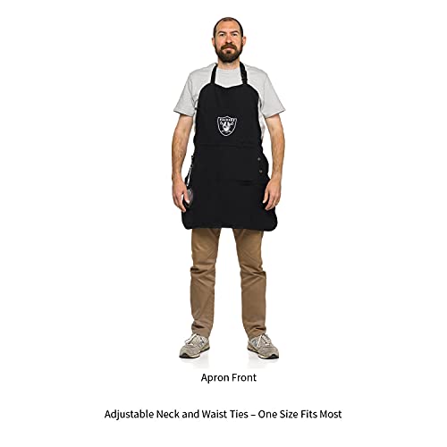 Team Sports America Nfl Las Vegas Raiders Ultimate Grilling Apron | Bottle Opener And Insulated Beverage Holder | Heavy Duty Durable Cotton Canvas 300 Gsm | Machine Washable | Adjustable Straps #TOP3