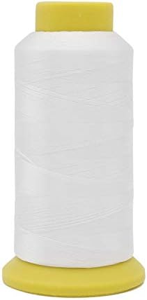 Lusecarl Hair Weave Thread White Weaving Thread Size 210 D 100% Polyester Sewing Thread Spools 1 Spool of Yarn, All-Purpose Connecting Threads for Sewing Machine and Hand Repair Works (White)