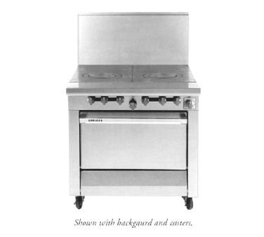 Garland M45T Master Series Heavy Duty 34" Gas Range with (2) 18" Front Fired Hot Tops & Modular