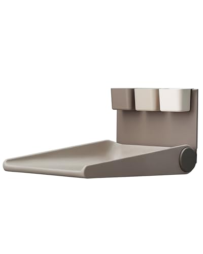 Leander Wally™-Wandwickeltisch Cappuccino - Klappbare Wickelkommode für Wandmontage - Wickeltisch Organizer fürs Babyzimmer - Ergonomisch & Platzsparend