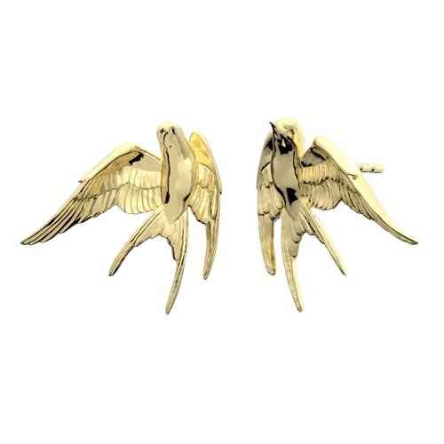 14K Gold Plated Flying Bird Swallow Stud Earrings 丨925 Sterling Silver Post丨Bird Jewelry for Women And Bird Lovers Gifts2