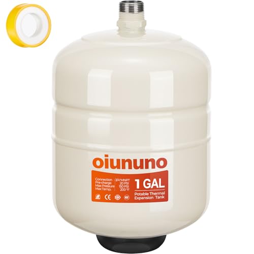 Potable Thermal Expansion Tank 1 Gallon, 3/4" MNPT Connection, Compact Design for Water Heater, RV, Marine, Boat, Off-Grid Systems, Residential Plumbing & Solar Thermal