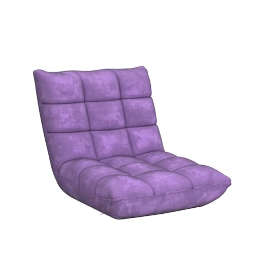 Image of COSTWAY Adjustable Gaming Chair, Purple, 14-Position Back Support, Soft Coral Fleece, Portable, Lightweight, 22 inch x 24 inch x 22 inch