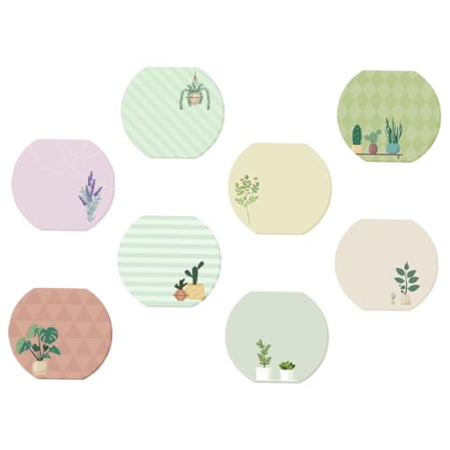 ledmomo 8個 かわいい植物柄付箋冊 滑らかな書き心地 強粘着性 ポータブル メモ帳 オフィスや学校用楽しいデスクアクセサリー