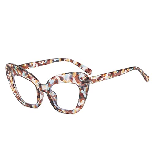 Lunettes anti-lumière bleue œil de chat rétro pour femme en motif fleur