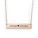 Caramel Sweet Life Personalized Stainless Steel Horizontal Bar Necklace Pendant 5 Colors with Chain (Rose Golden)