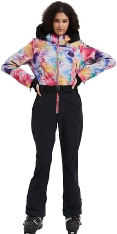 BGX Women Ski Suit One Piece Snowsuit Snowboard Slim Fit Insulated Jumpsuit Waterproof Windproof Winter Sports Warm