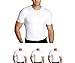 Insta Slim 3 pack crew-neck t-shirts, look up to 5" slimmer instantly! White-M