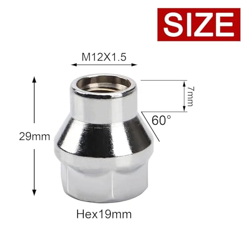 Image of 12x1.5 Extended (ET) Lug Nuts, Chrome, 24PCS | M12x1.5 ET, Open Ended, 7mm Shank, Aftermarket Wheels