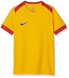 nike dry park derby jsy ss maglietta sportiva a maniche corte, unisex bambini, university gold/university red/black, xs