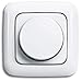 Produktbild EBROM® Komplettset LED Drehdimmer 1001 + Busch Jäger Rahmen 2511- und Scheibe 2115-214 alpinweiß Refex Si - UP Unterputz LED Dimmer - Phasenabschnitt, LED 5-150 Watt, dimmbare Halogen etc. 15-400 W/VA