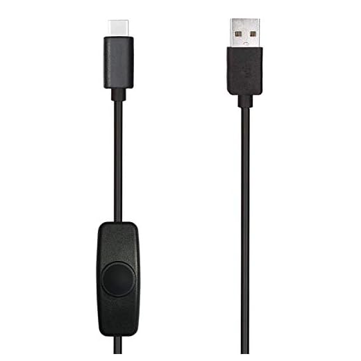 HomeSpot USB 2.0 to USB C Extension Cable 5ft - 1.5m Long with On Off Click Button Power Switch e Compatible with Raspberry Pi4 Model B Samsung Huawei Smartphone Tablet