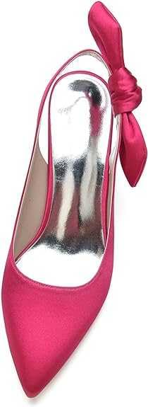 Women's Wedding Shoes for Bride High Heels Pointed Toe Bridal Shoes Satin Block Heels Prom Party Dress Pumps Sandals4