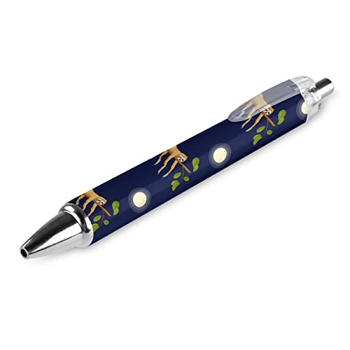 Bolígrafos de perezoso luna para oficina y apuntes escolares, tinta negra, 4 uds