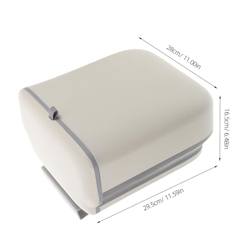 Basurero plegable con tapa color amarillo claro para cocina miniatura 2