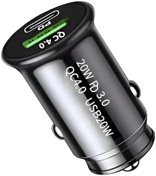 USB C Car Charger 40W PD Fast USB and QC 4.0 Dual Port Car Charge...