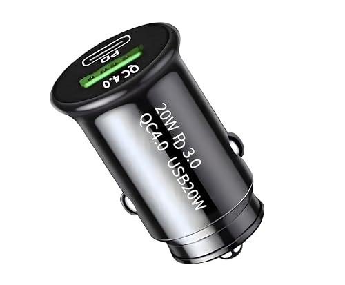 USB C Car Charger 40W PD Fast USB and QC 4.0 Dual Port Car Charger Cigarette Lighter Compatible with iPhone 15Pro/14/13 Samsung S24/S23/S22 and more
