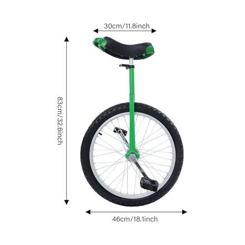 Image of Unicycle Adjustable Height Outdoor Unicycl One Wheel Bike with Aluminum Rlloy Rim, Mute Bearing for Novices Professionals Adults